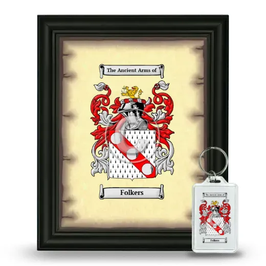 Folkers Framed Coat of Arms and Keychain - Black