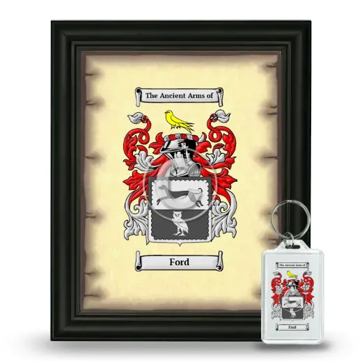 Ford Framed Coat of Arms and Keychain - Black