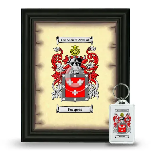 Forques Framed Coat of Arms and Keychain - Black