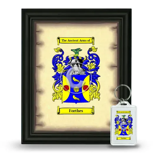 Forthes Framed Coat of Arms and Keychain - Black