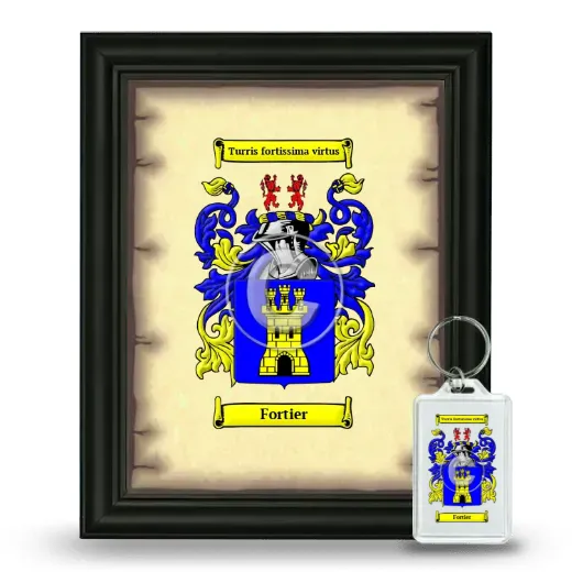 Fortier Framed Coat of Arms and Keychain - Black