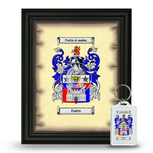 Forts Framed Coat of Arms and Keychain - Black