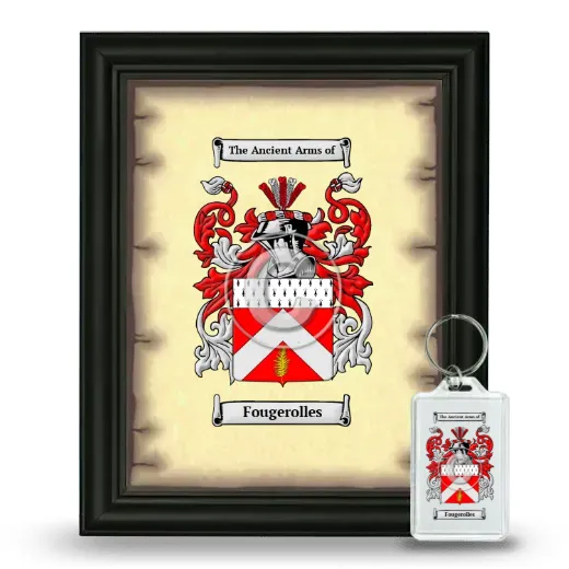 Fougerolles Framed Coat of Arms and Keychain - Black