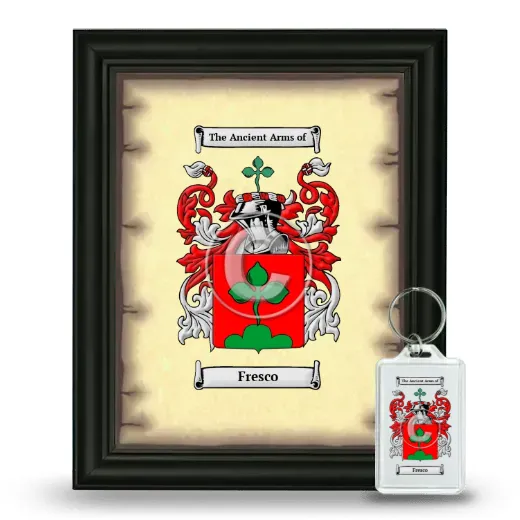 Fresco Framed Coat of Arms and Keychain - Black