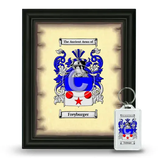 Freyburger Framed Coat of Arms and Keychain - Black