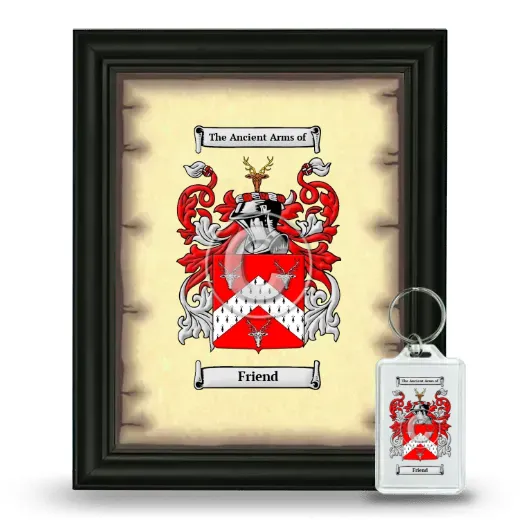Friend Framed Coat of Arms and Keychain - Black