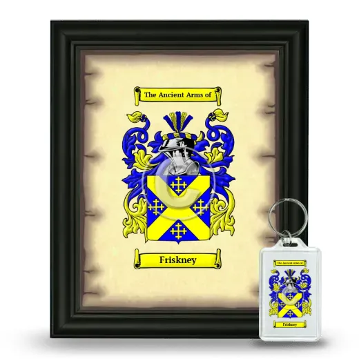 Friskney Framed Coat of Arms and Keychain - Black