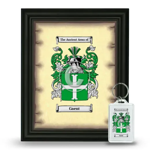Gaent Framed Coat of Arms and Keychain - Black