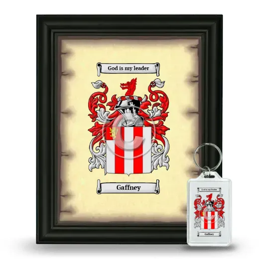 Gaffney Framed Coat of Arms and Keychain - Black