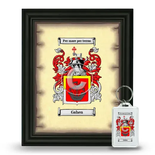 Gahen Framed Coat of Arms and Keychain - Black