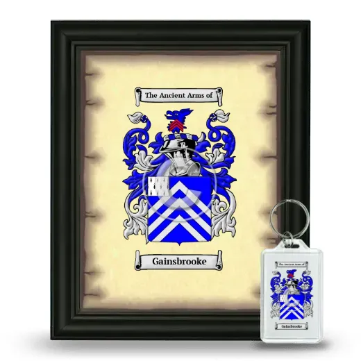 Gainsbrooke Framed Coat of Arms and Keychain - Black