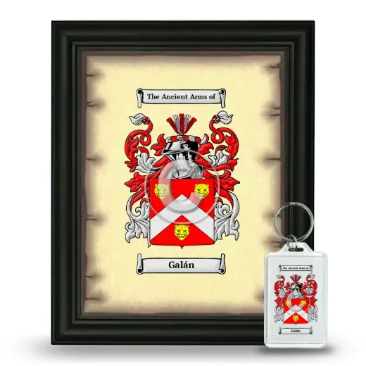 Galán Framed Coat of Arms and Keychain - Black