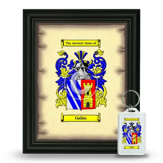 Galán Framed Coat of Arms and Keychain - Black