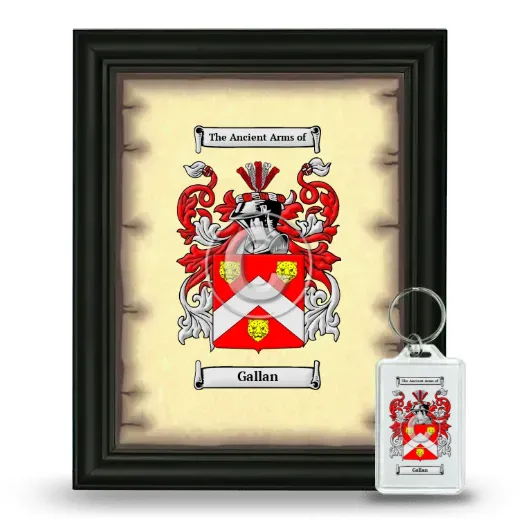 Gallan Framed Coat of Arms and Keychain - Black