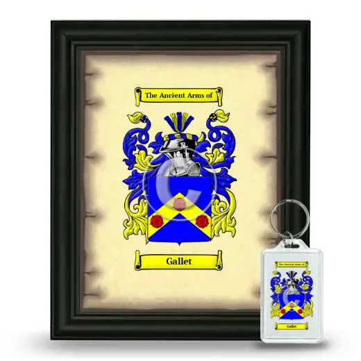 Gallet Framed Coat of Arms and Keychain - Black