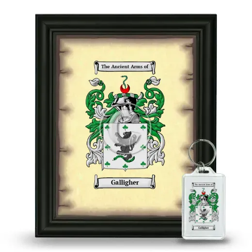Galligher Framed Coat of Arms and Keychain - Black