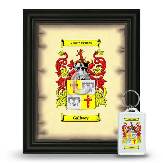 Gallwey Framed Coat of Arms and Keychain - Black