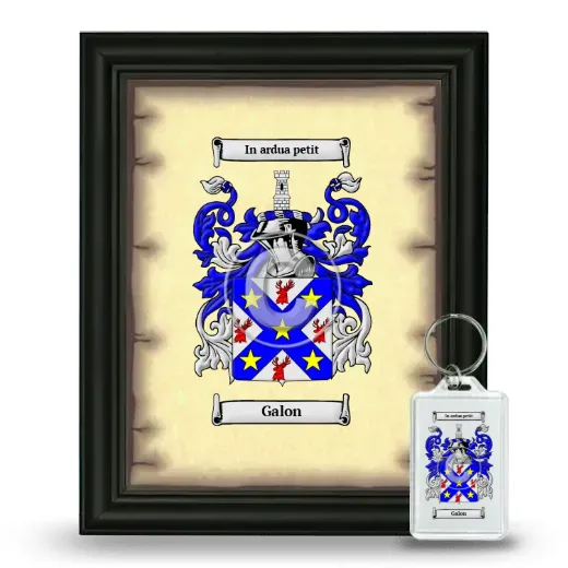 Galon Framed Coat of Arms and Keychain - Black