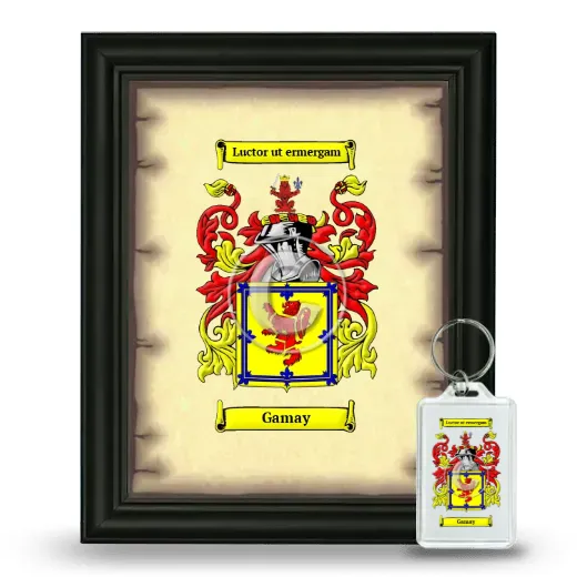 Gamay Framed Coat of Arms and Keychain - Black