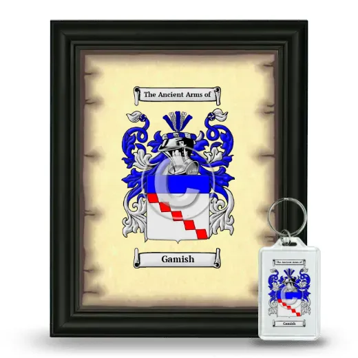 Gamish Framed Coat of Arms and Keychain - Black
