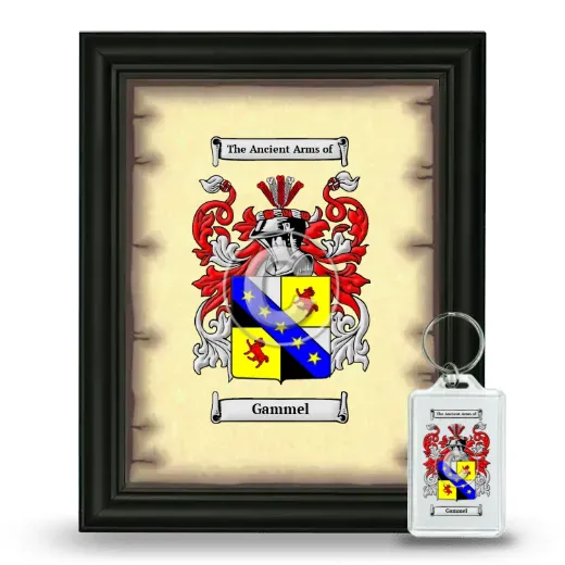 Gammel Framed Coat of Arms and Keychain - Black