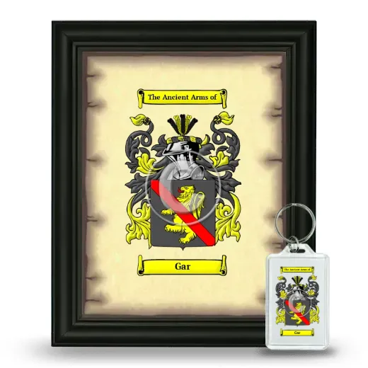 Gar Framed Coat of Arms and Keychain - Black