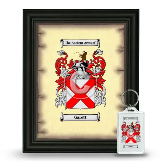 Garett Framed Coat of Arms and Keychain - Black