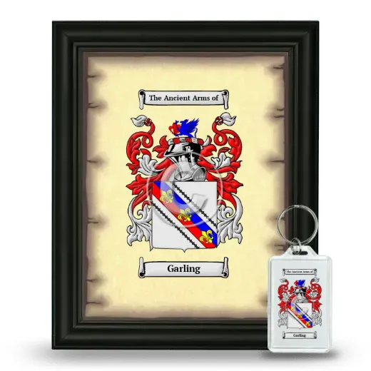 Garling Framed Coat of Arms and Keychain - Black
