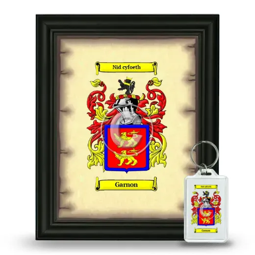Garnon Framed Coat of Arms and Keychain - Black