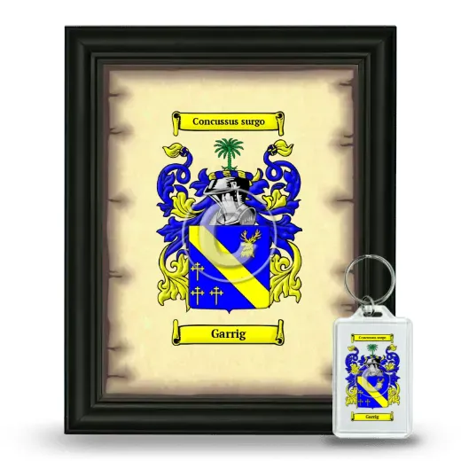 Garrig Framed Coat of Arms and Keychain - Black