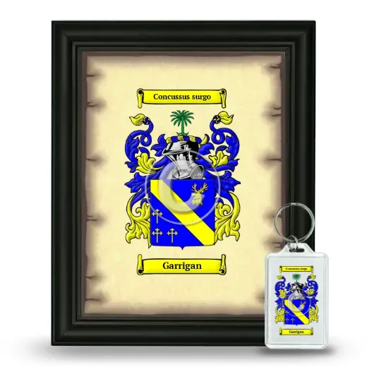 Garrigan Framed Coat of Arms and Keychain - Black