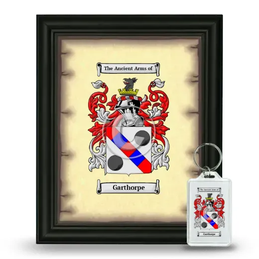 Garthorpe Framed Coat of Arms and Keychain - Black