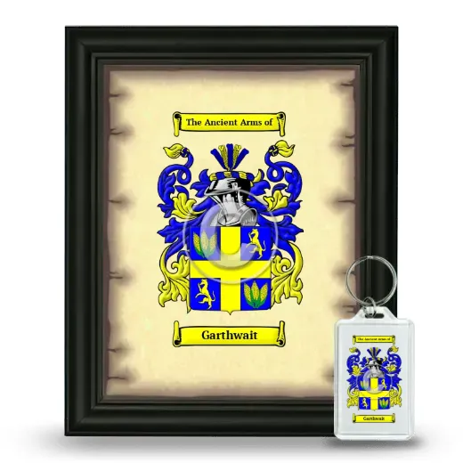 Garthwait Framed Coat of Arms and Keychain - Black