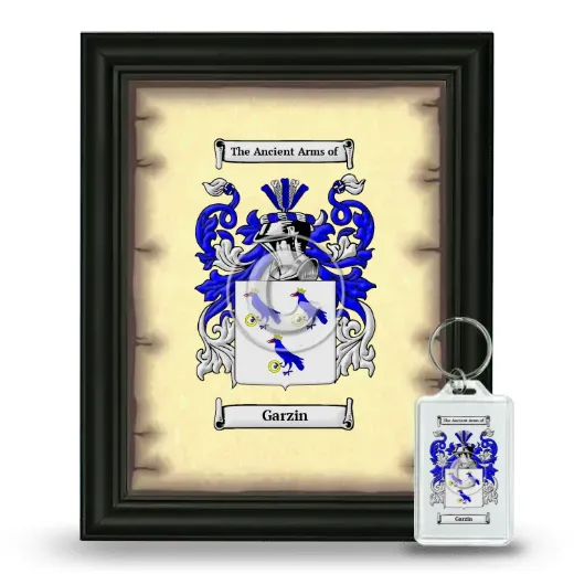 Garzin Framed Coat of Arms and Keychain - Black