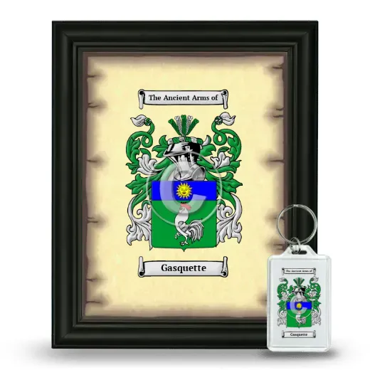 Gasquette Framed Coat of Arms and Keychain - Black