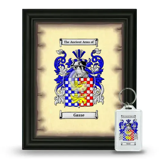 Gasse Framed Coat of Arms and Keychain - Black