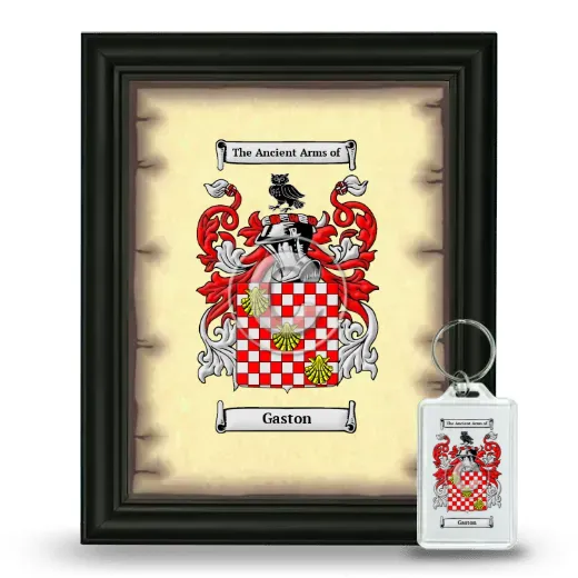Gaston Framed Coat of Arms and Keychain - Black