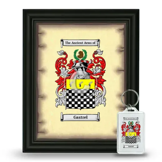 Gastrel Framed Coat of Arms and Keychain - Black