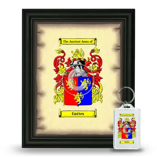 Gattes Framed Coat of Arms and Keychain - Black