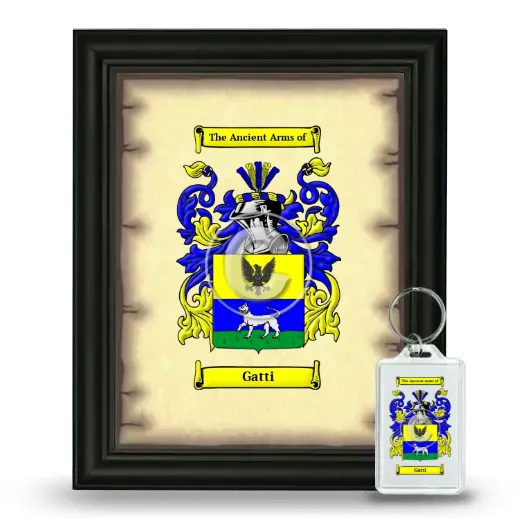 Gatti Framed Coat of Arms and Keychain - Black
