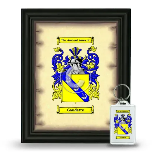 Gaudette Framed Coat of Arms and Keychain - Black
