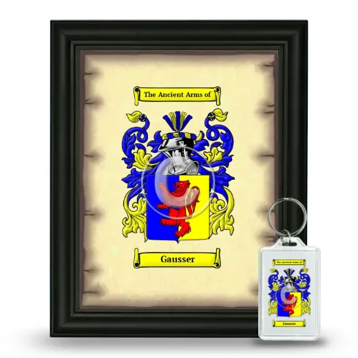 Gausser Framed Coat of Arms and Keychain - Black