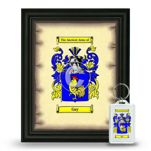 Gay Framed Coat of Arms and Keychain - Black