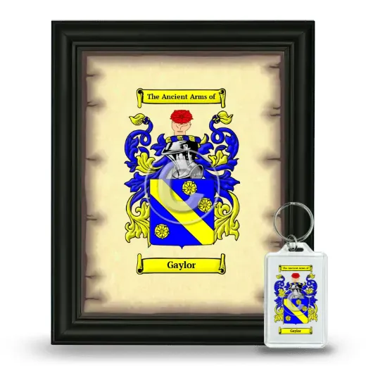 Gaylor Framed Coat of Arms and Keychain - Black