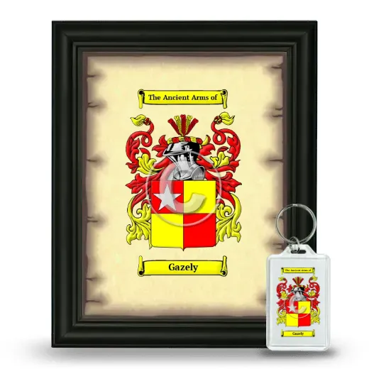 Gazely Framed Coat of Arms and Keychain - Black
