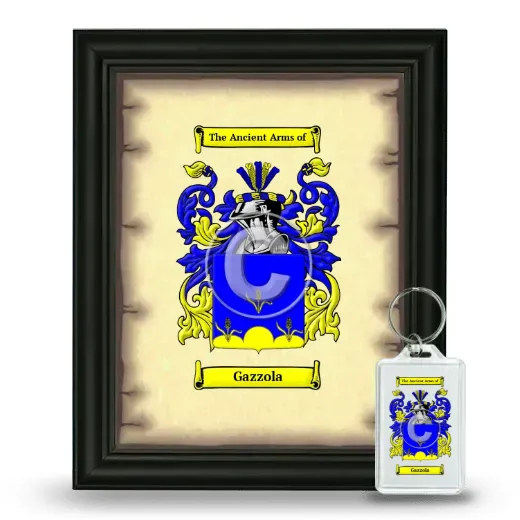 Gazzola Framed Coat of Arms and Keychain - Black