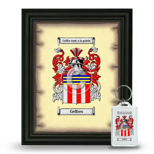 Geffres Framed Coat of Arms and Keychain - Black