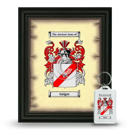 Geiger Framed Coat of Arms and Keychain - Black