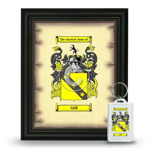 Gell Framed Coat of Arms and Keychain - Black