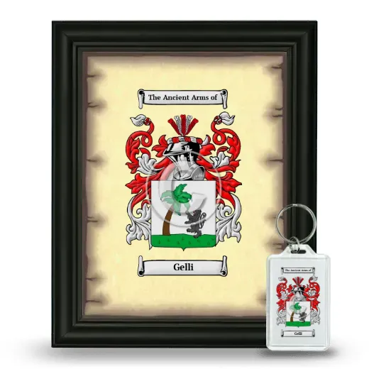 Gelli Framed Coat of Arms and Keychain - Black